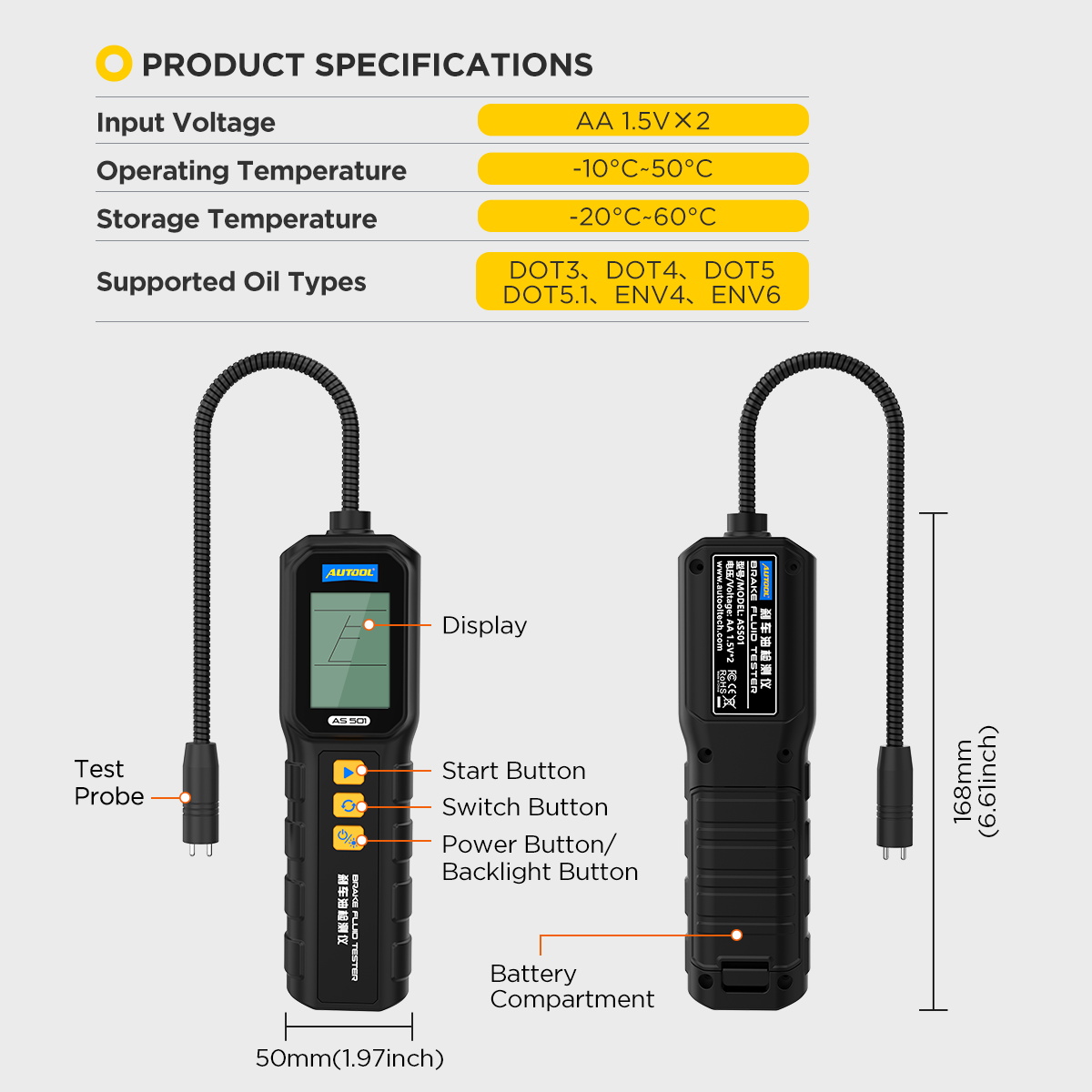 AUTOOL New Product Release | AS501 MINI Brake Fluid Tester – image 10