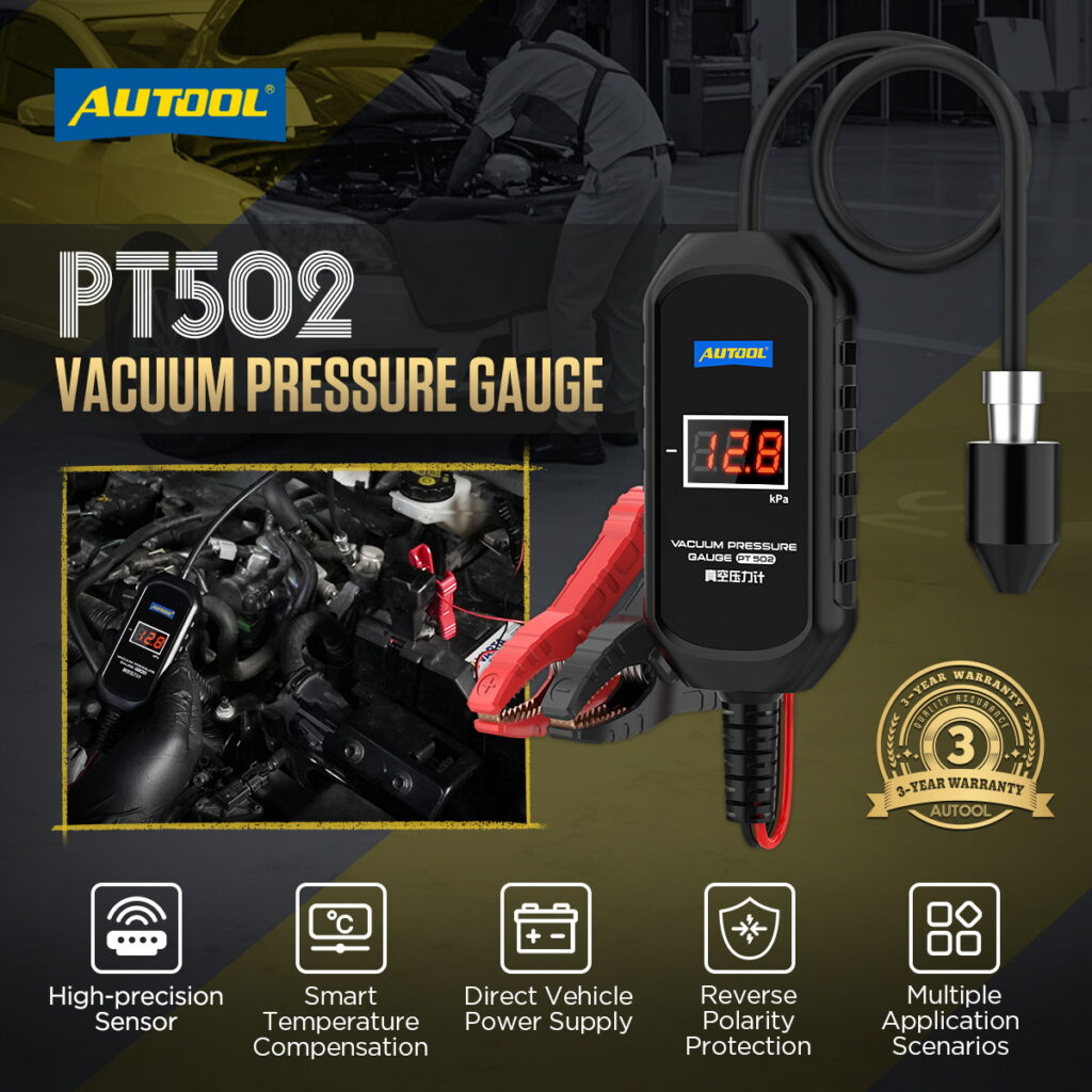 AUTOOL New Product Release | PT502 Vacuum Pressure Gauge – image 1