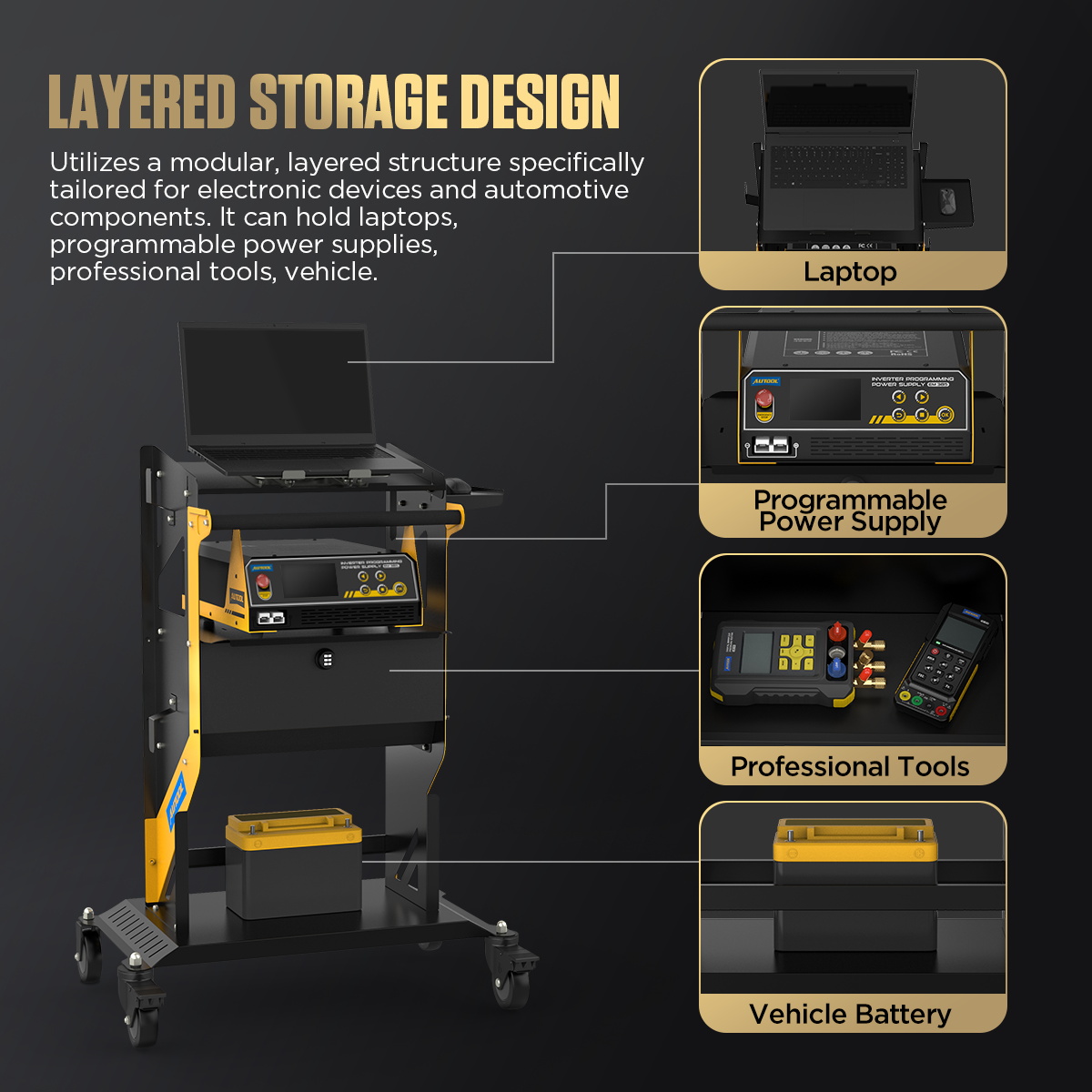 AUTOOL New Product Release | T23 Rolling Utility Cart – image 4