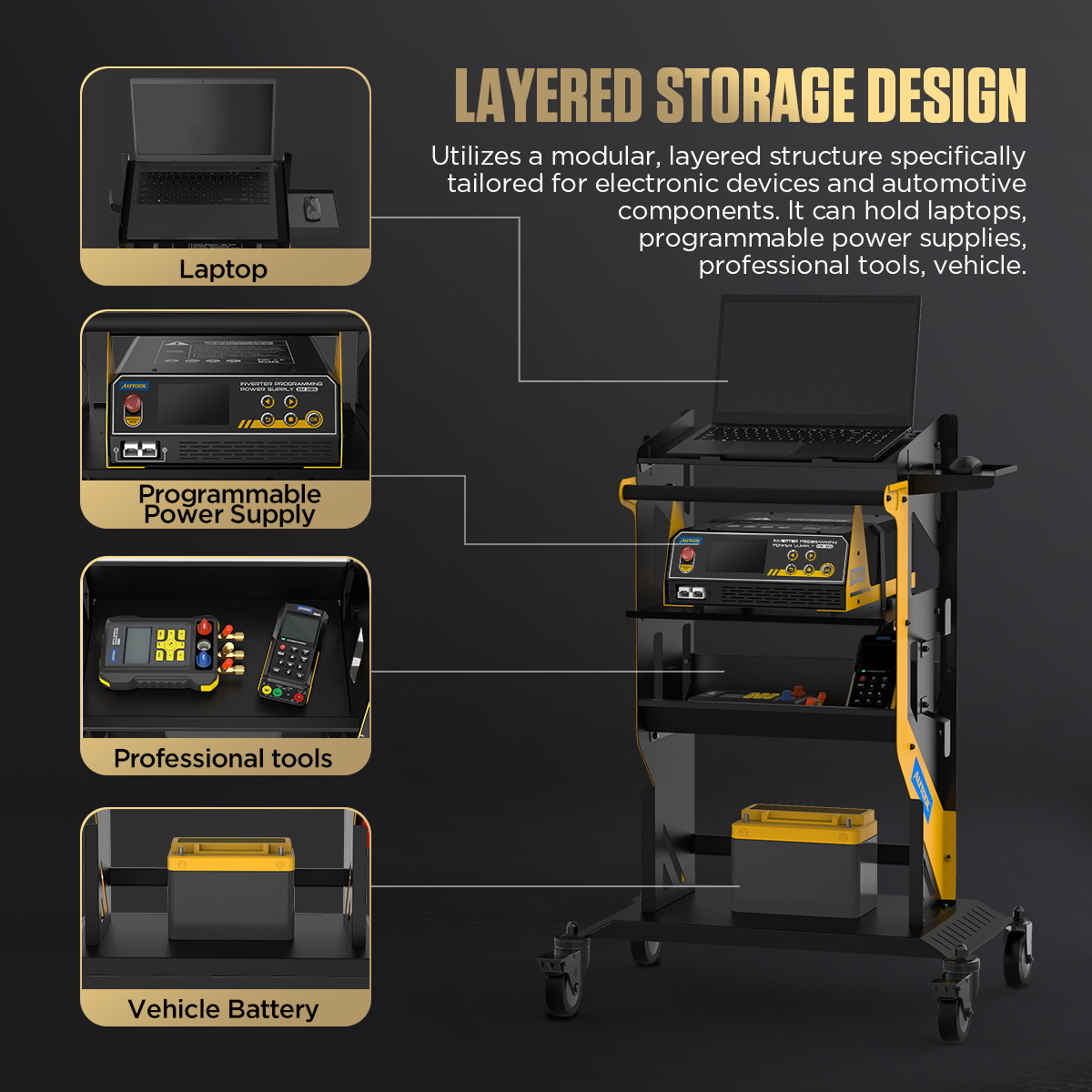 AUTOOL New Product Release | T22 Rolling Utility Cart – image 3