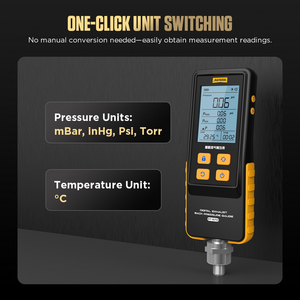 AUTOOL New Product Release | PT670 Digital Exhaust Back Pressure Gauge – image 6