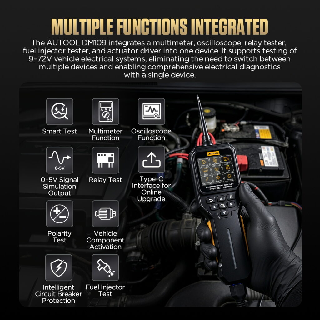 AUTOOL New Product Release | DM109 Automotive Circuit System Tester – image 2